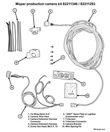 Mopar rear camera parts