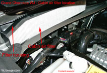 cabin air filter location