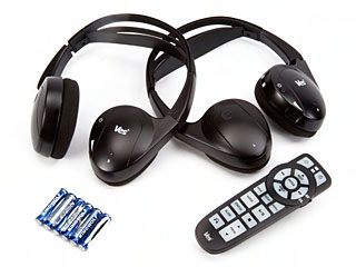 Rear DVD headphones and remote